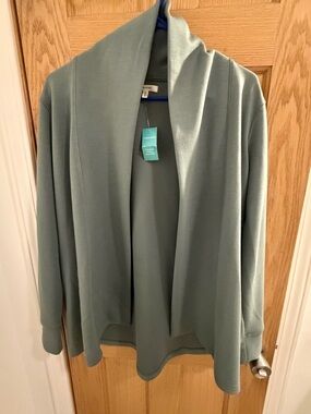 Maurices Sage Green Open-Front Shawl Collar Cardigan